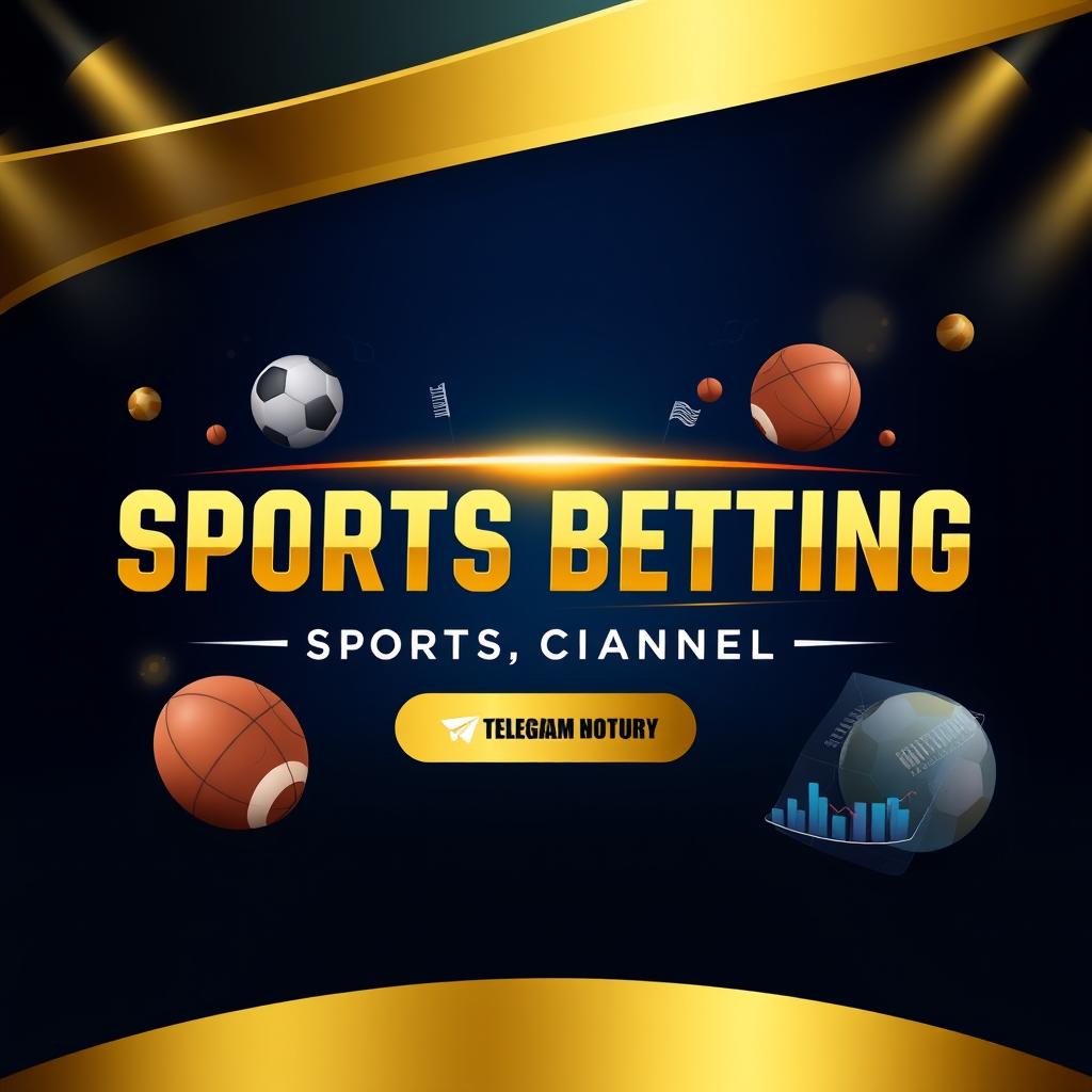 An eye-catching and elegant promotional image for a sports betting Telegram channel