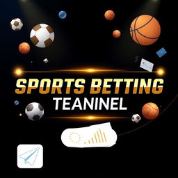 An eye-catching and elegant promotional image for a sports betting Telegram channel