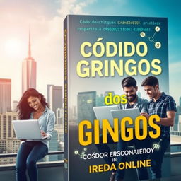 A captivating book cover for 'O Código dos Gringos: Como Construir Renda Online'
