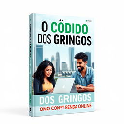 A captivating book cover for 'O Código dos Gringos: Como Construir Renda Online'