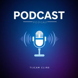 A captivating and modern podcast book cover featuring a stylized microphone at the center, surrounded by sound waves that create vibrant patterns