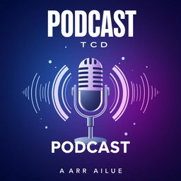 A captivating and modern podcast book cover featuring a stylized microphone at the center, surrounded by sound waves that create vibrant patterns
