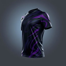 A sleek black and purple jersey, featuring a modern design with dynamic patterns and accents