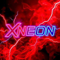A striking graphic image featuring the word '𝙓𝙉𝙀𝙊𝙉' in vibrant neon colors, prominently displayed with a bold, glowing effect