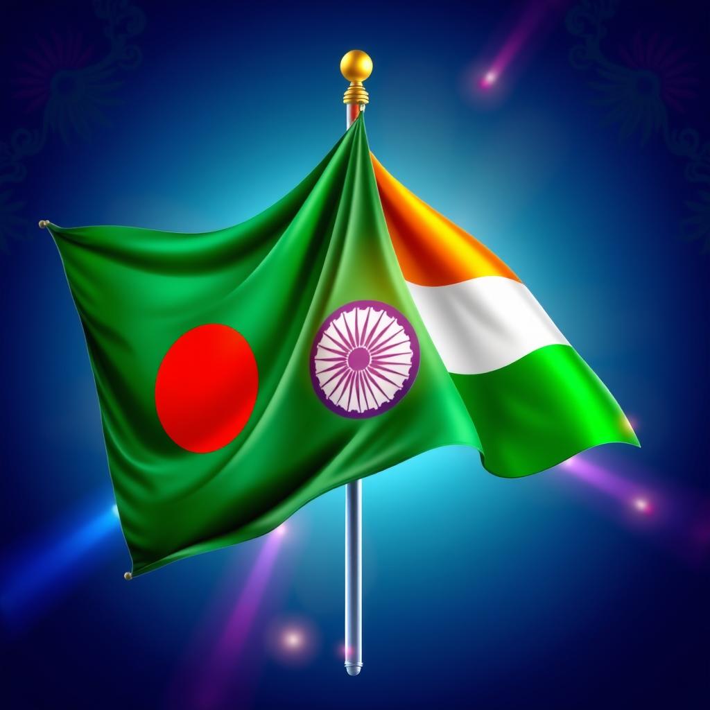 A beautiful and artistic representation of the flags of Bangladesh and India