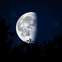 A stunning and detailed photo of the moon in a clear night sky, showcasing its craters and surface texture