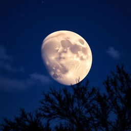 A stunning and detailed photo of the moon in a clear night sky, showcasing its craters and surface texture