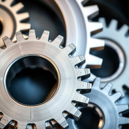 A detailed close-up of a gear plate, showcasing its intricate design and texture