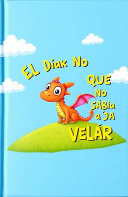 A whimsical book cover featuring a small, adorable dragon with big, expressive eyes and colorful scales