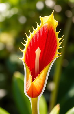 A stunning cover photo featuring a realistic and detailed cut-out of a Venus flytrap flower, showcasing its vibrant green leaves and striking red interior