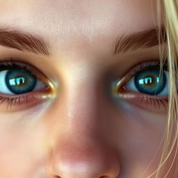 A close-up portrait of a person with strikingly beautiful eyes