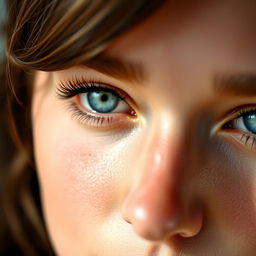 A close-up portrait of a person with strikingly beautiful eyes