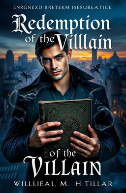 A captivating book cover for a young adult urban fantasy romance novel titled 'Redemption of the Villain'