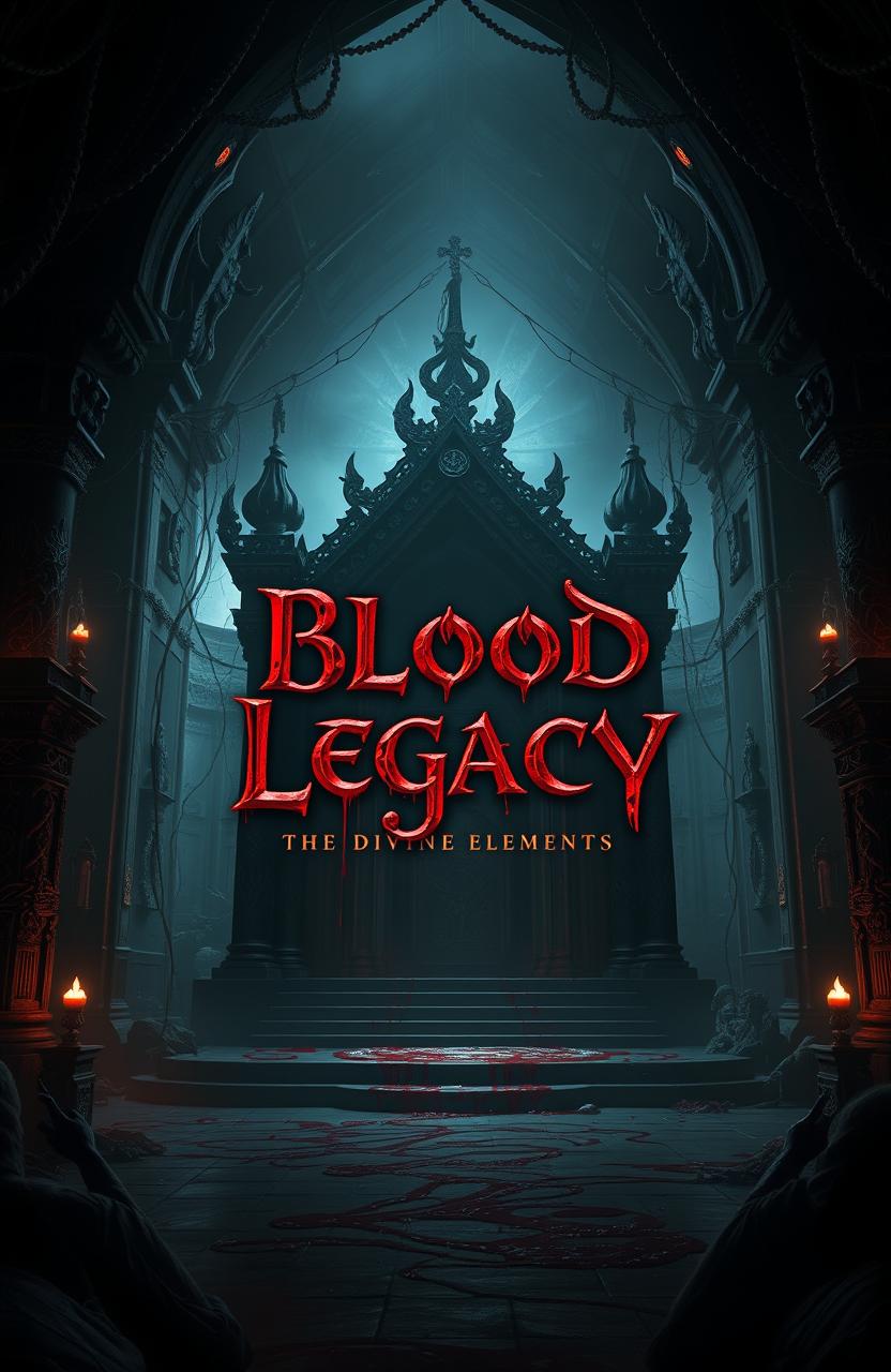 Front cover art for a video game titled 'Blood Legacy: The Divine Elements, Book 1'