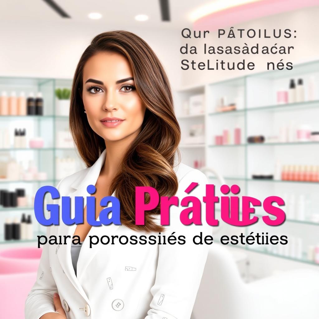 A visually engaging cover design for 'Guia Prático de Stories para Profissionais de Estética'