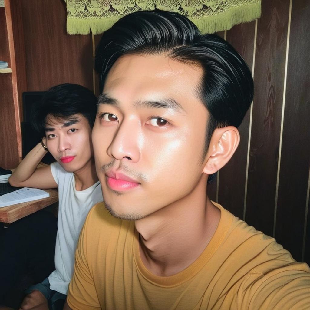 Make this image like pogi pose, kiss pose and funny Pose