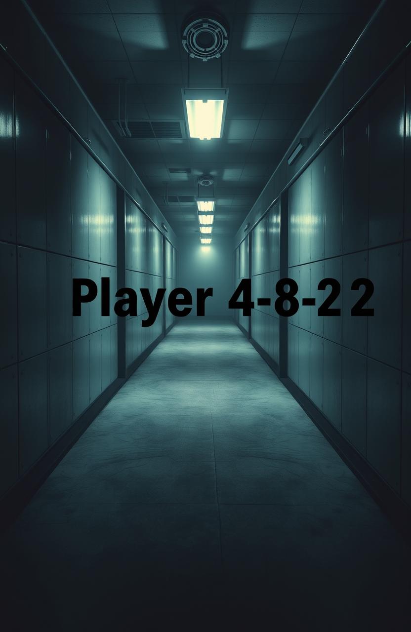 In a dimly lit facility hallway with a flickering, faulty overhead light casting eerie shadows, the atmosphere feels tense and mysterious