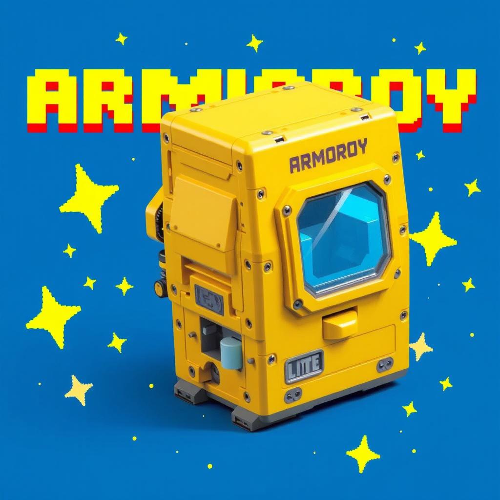 A box-shaped device named Armoroy designed for droids, set in a space theme
