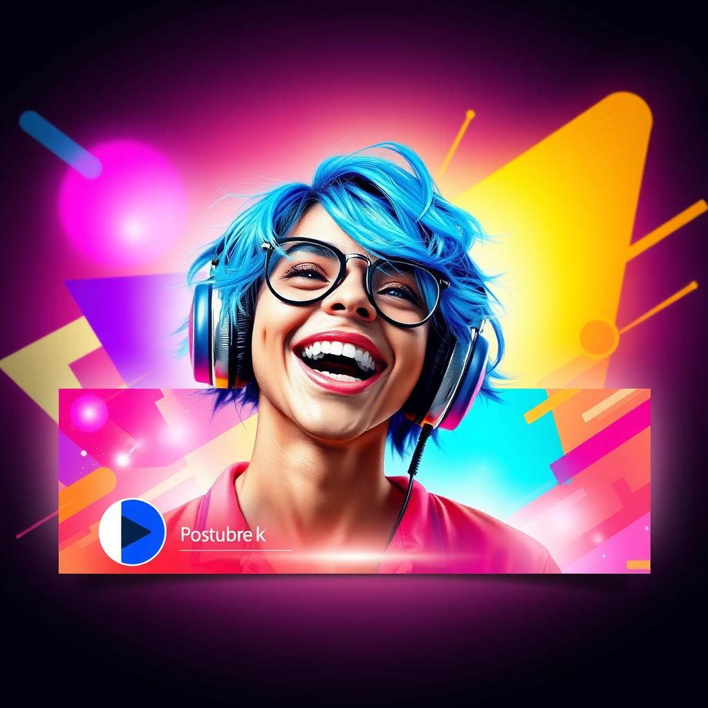 A vibrant and eye-catching design for a YouTube profile picture and cover