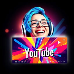 A vibrant and eye-catching design for a YouTube profile picture and cover