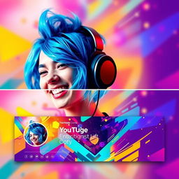 A vibrant and eye-catching design for a YouTube profile picture and cover