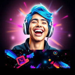 A vibrant and eye-catching design for a YouTube profile picture and cover