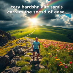 A powerful scene that portrays the message that every hardship carries the seed of ease