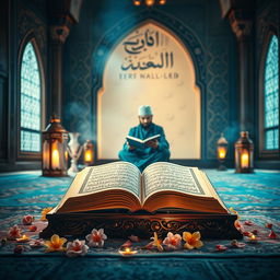 An inspiring scene that illustrates the message 'The Qur'an is a source of inspiration and wisdom