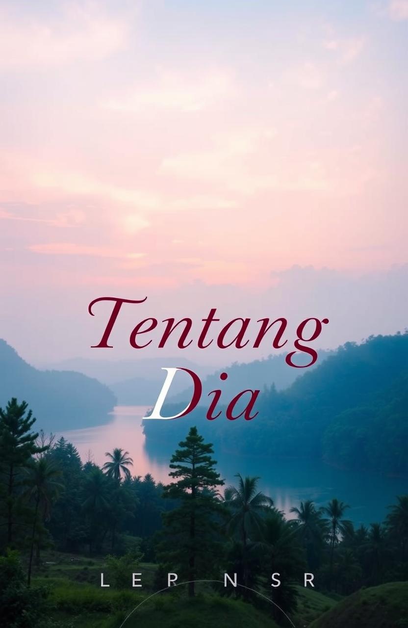 A book cover design featuring the words "Tentang Dia" prominently displayed in an elegant font