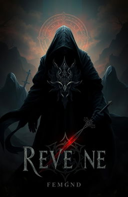 A dramatic and intense scene depicting the theme of revenge inspired by the concept of a "Dewa Pembunuh" (God of Assassins)