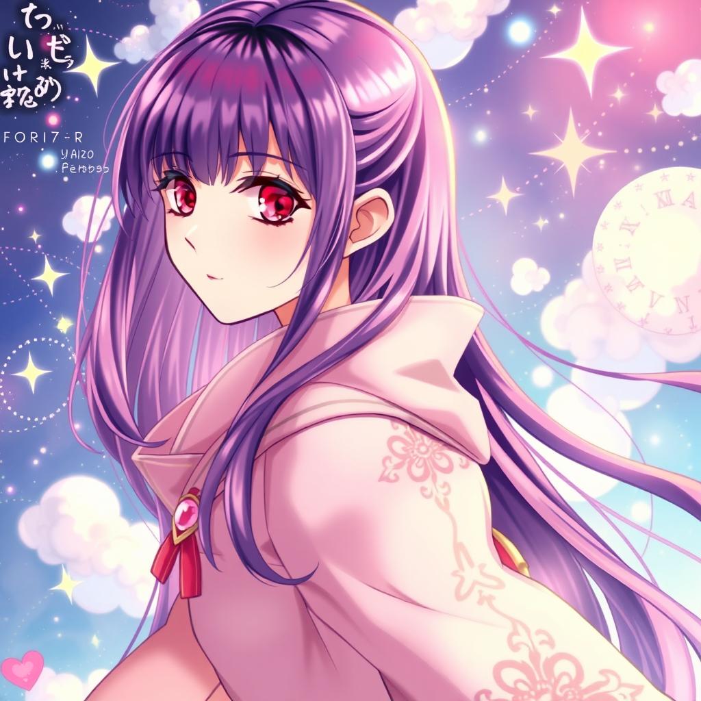 A light novel cover featuring a female character with long, glossy purple hair cascading down her back