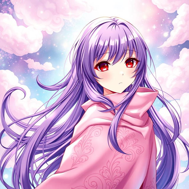 A light novel cover featuring a female character with long, glossy purple hair cascading down her back