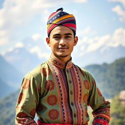 Hritik Roshan wearing traditional Nepali dress, showcasing intricate patterns and vibrant colors