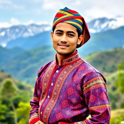 Hritik Roshan wearing traditional Nepali dress, showcasing intricate patterns and vibrant colors
