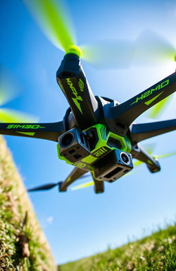 A close-up shot of an Angkong H2RD racing drone, showcasing its sleek and aerodynamic design