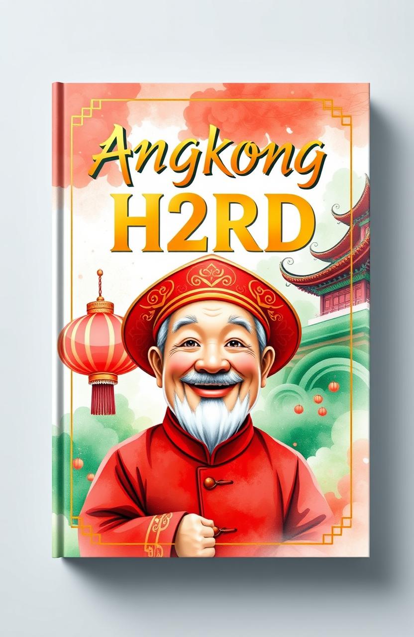A vibrant book cover design for a fictional book titled 'Angkong H2RD'