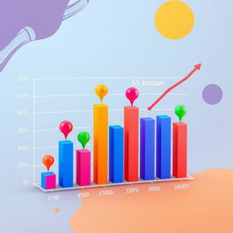 A visually striking graph displaying statistical data with a unique and artistic design