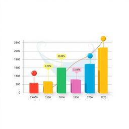 A visually striking graph displaying statistical data with a unique and artistic design