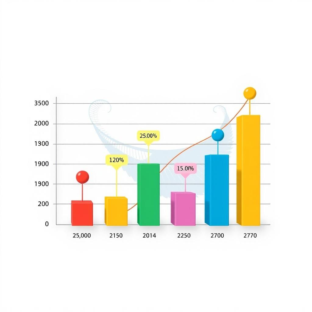 A visually striking graph displaying statistical data with a unique and artistic design