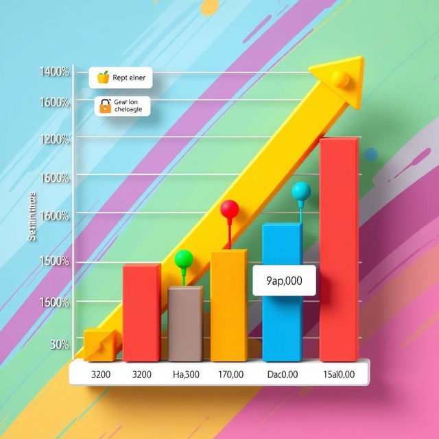 A visually striking graph displaying statistical data with a unique and artistic design