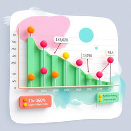 A visually striking graph displaying statistical data with a unique and artistic design
