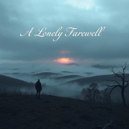 A somber scene depicting a desolate landscape, evoking a sense of loneliness and farewell