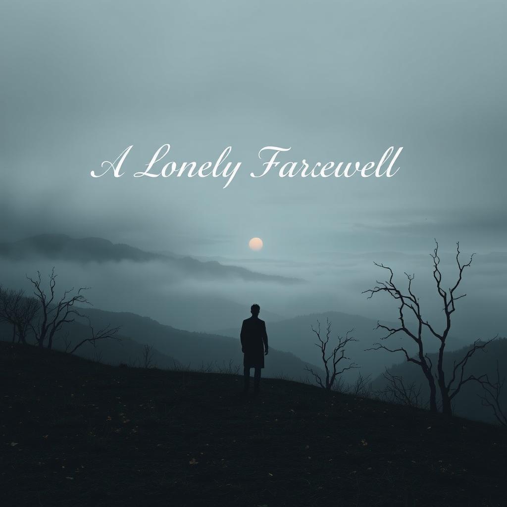 A somber scene depicting a desolate landscape, evoking a sense of loneliness and farewell