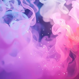 A mesmerizing scene depicting colorful mist swirling gracefully through the air, infused with twinkling sparkles that catch the light in a magical display