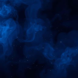 A mysterious and enchanting scene featuring dark blue mist swirling through the air, enriched with glimmering sparkles that twinkle like distant stars