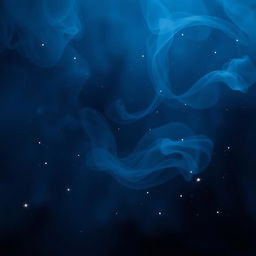 A mysterious and enchanting scene featuring dark blue mist swirling through the air, enriched with glimmering sparkles that twinkle like distant stars