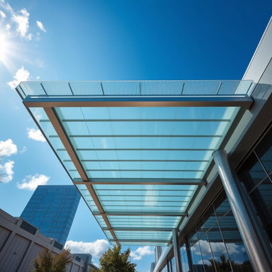 Modern Architectural Marvel with Transparent Polycarbonate Ceiling