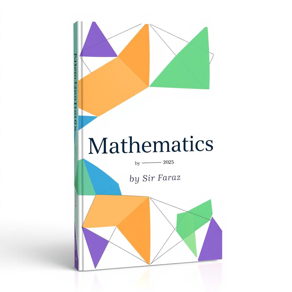 A captivating and modern book cover design for the title 'Mathematics' by Sir Faraz, set for release in 2025