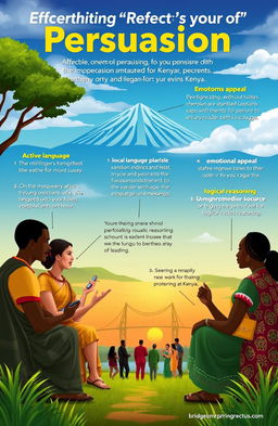 An informative and engaging visual representation of effective persuasion techniques tailored for a Kenyan audience