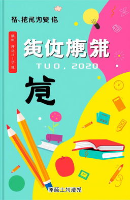 A colorful and engaging cover design for an English practice book, featuring the words "yuan yuan tuo guan" prominently in the upper left corner